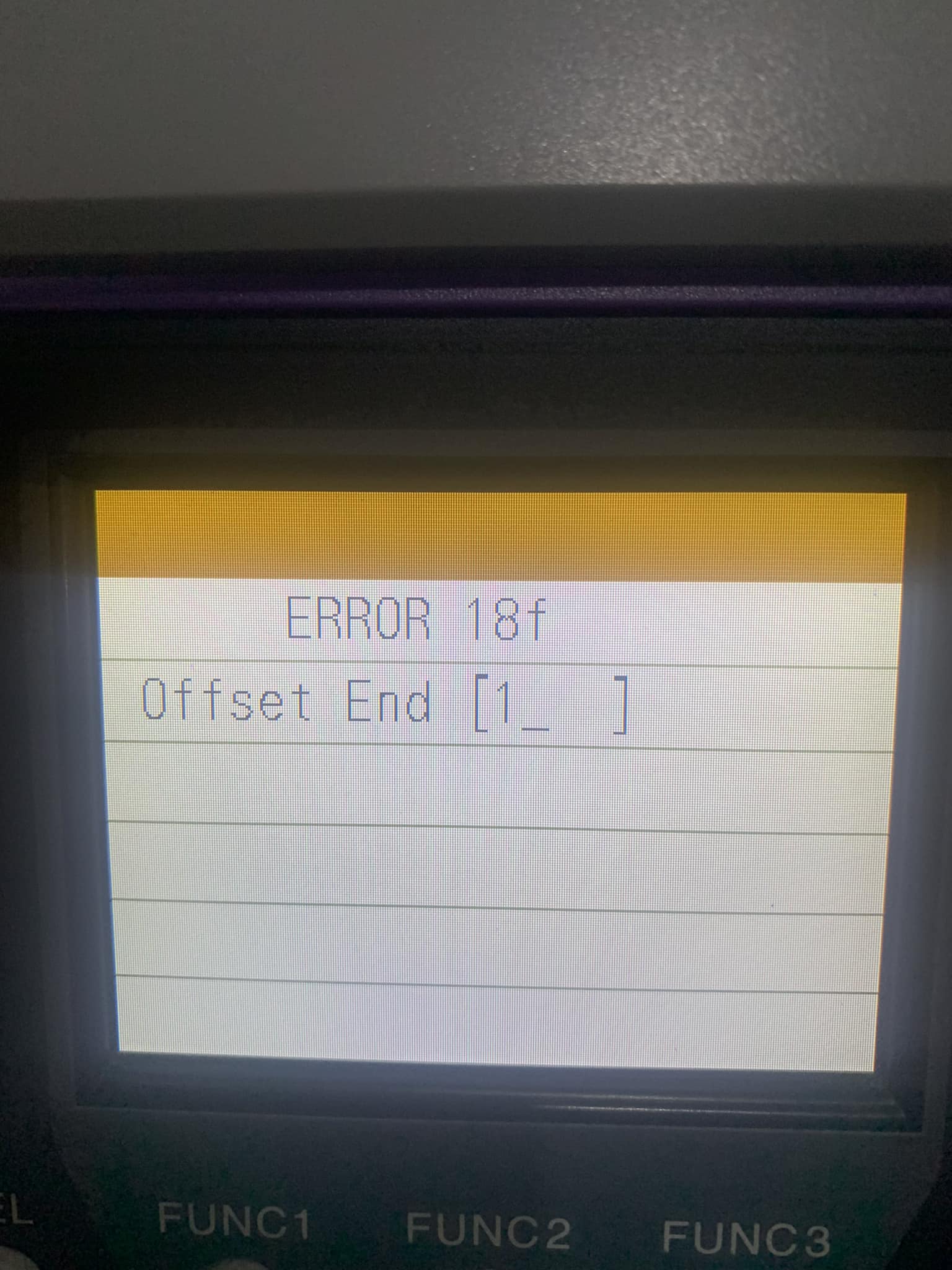 Kindly advise solution for Error 18f