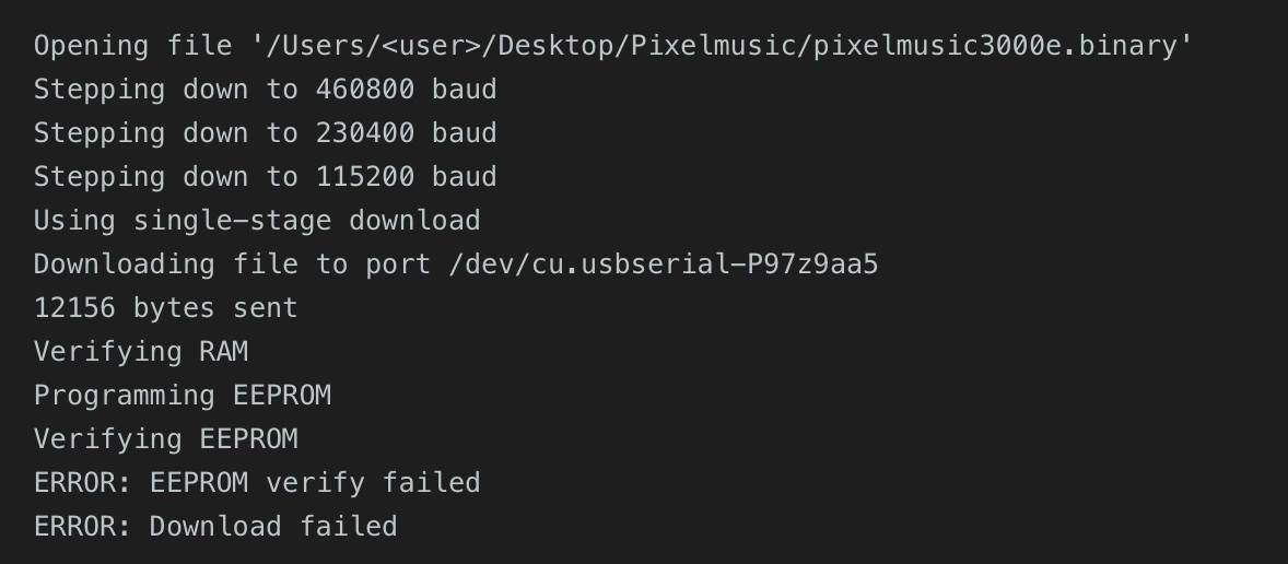 How to resolve build issues with Pixelmusic 3000 using Parallax