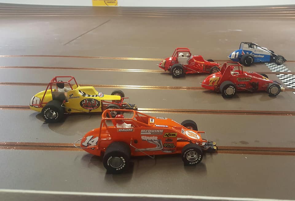 Pete Roncali wins outlaw hobby feature at Greenville speedway.