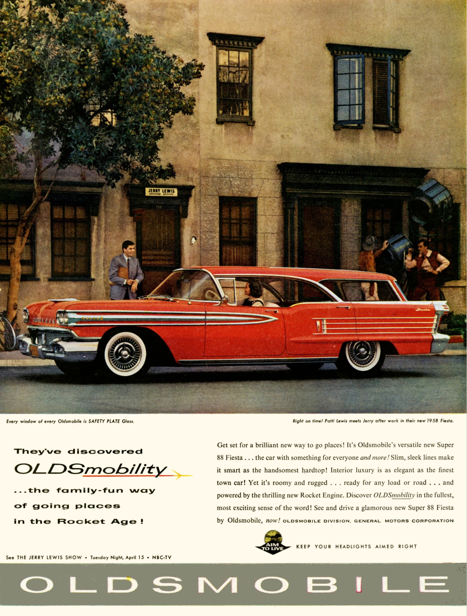 1958 Oldsmobile advertisement. Pink !