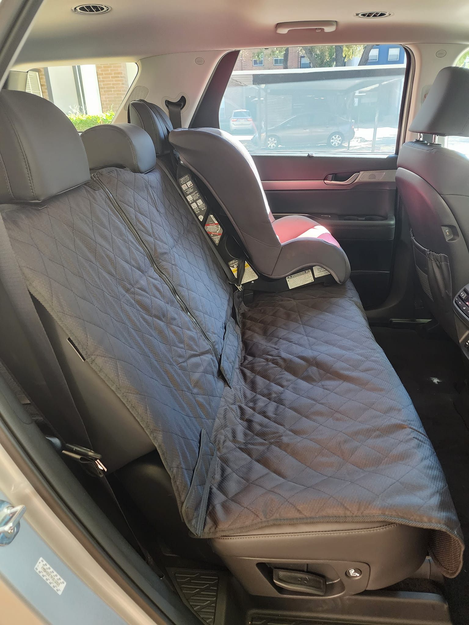 FITS TOYOTA AYGO - Quilted Black Rear Seat Cover Pet Spill Seat