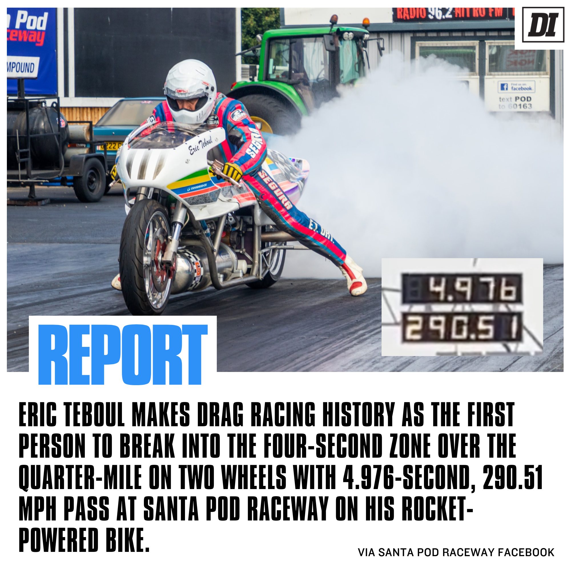 4.976-seconds, 290.51 mph in the quarter-mileON TWO WHEELS!