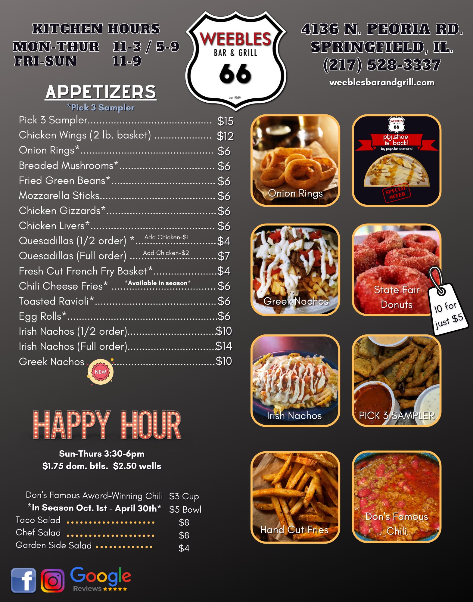 New menus. Come an get the good... - Weebles Bar & Grill | Facebook