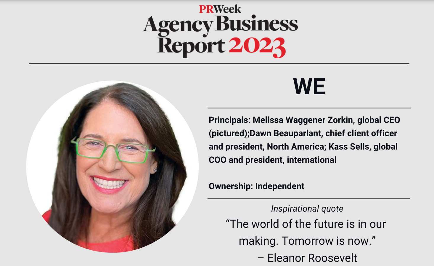 PRWeek - Agency Business Report 2023: WE Communications Record organic ...