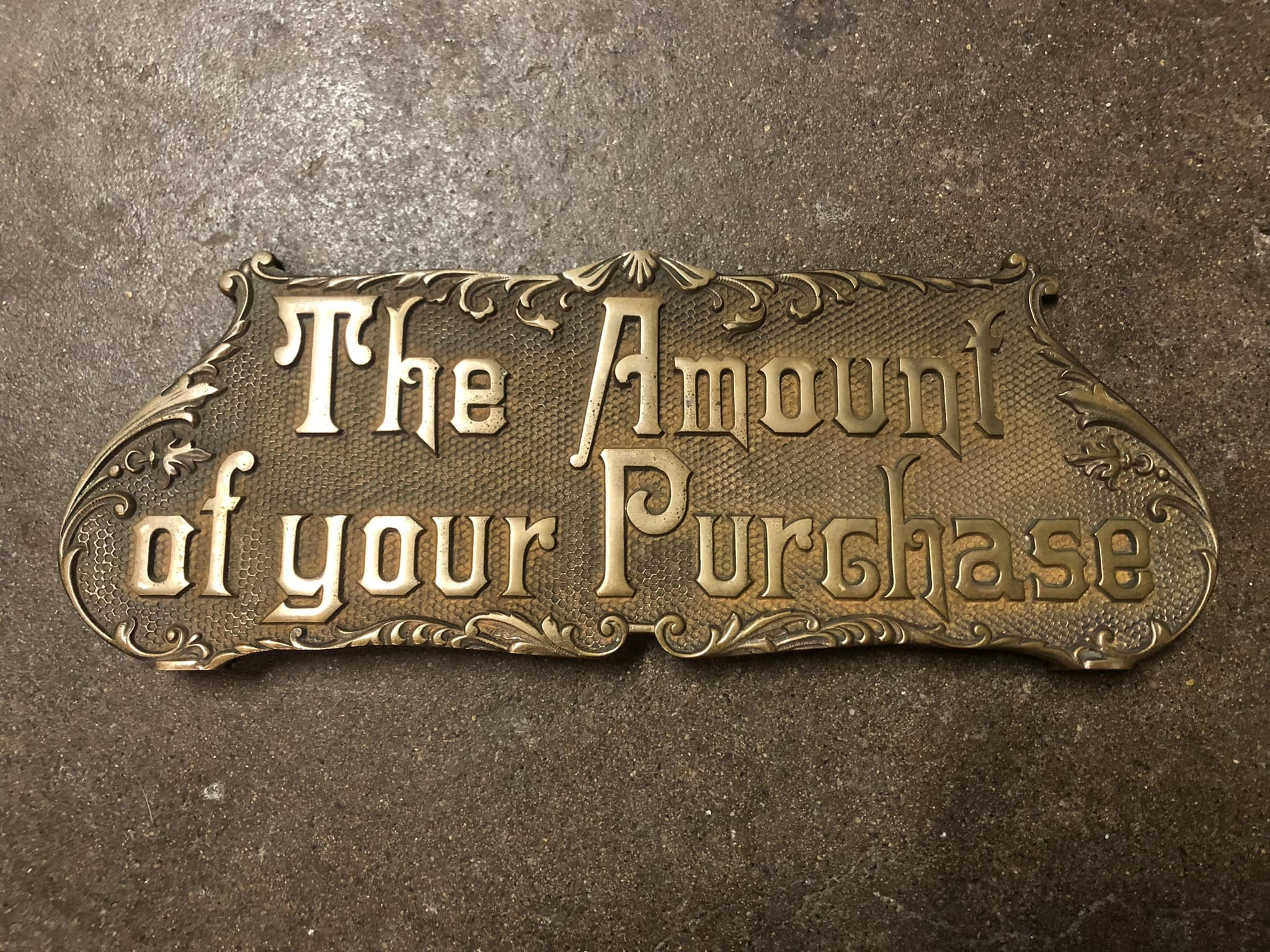 National Brass Cash Register 324 reproduction top sign