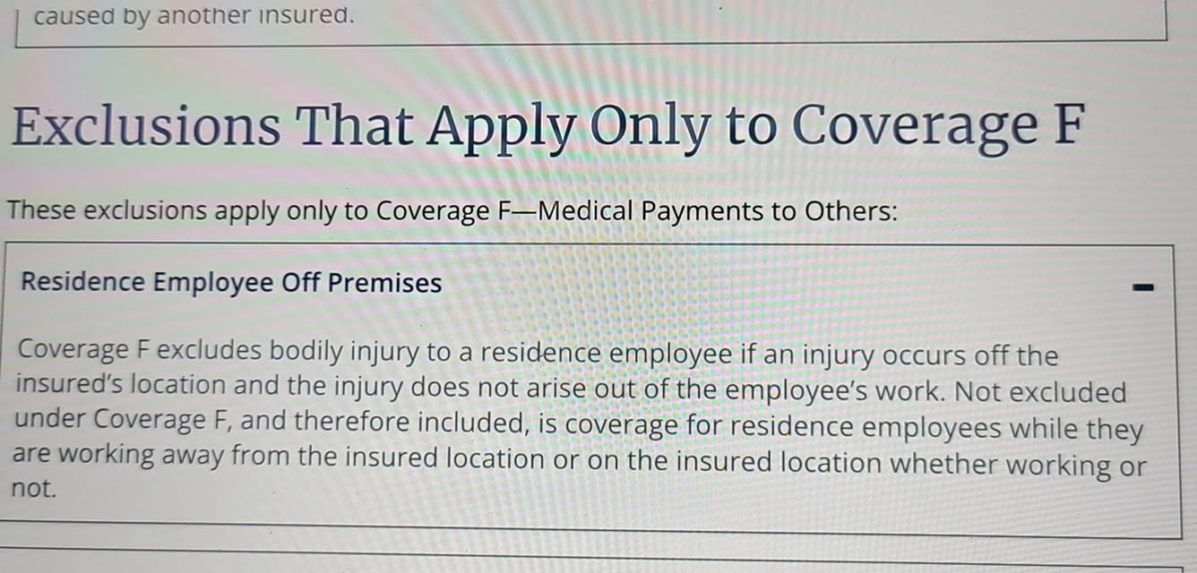 HO 3 Liability exclusions to coverage F. Material - CPCU 553. Can 