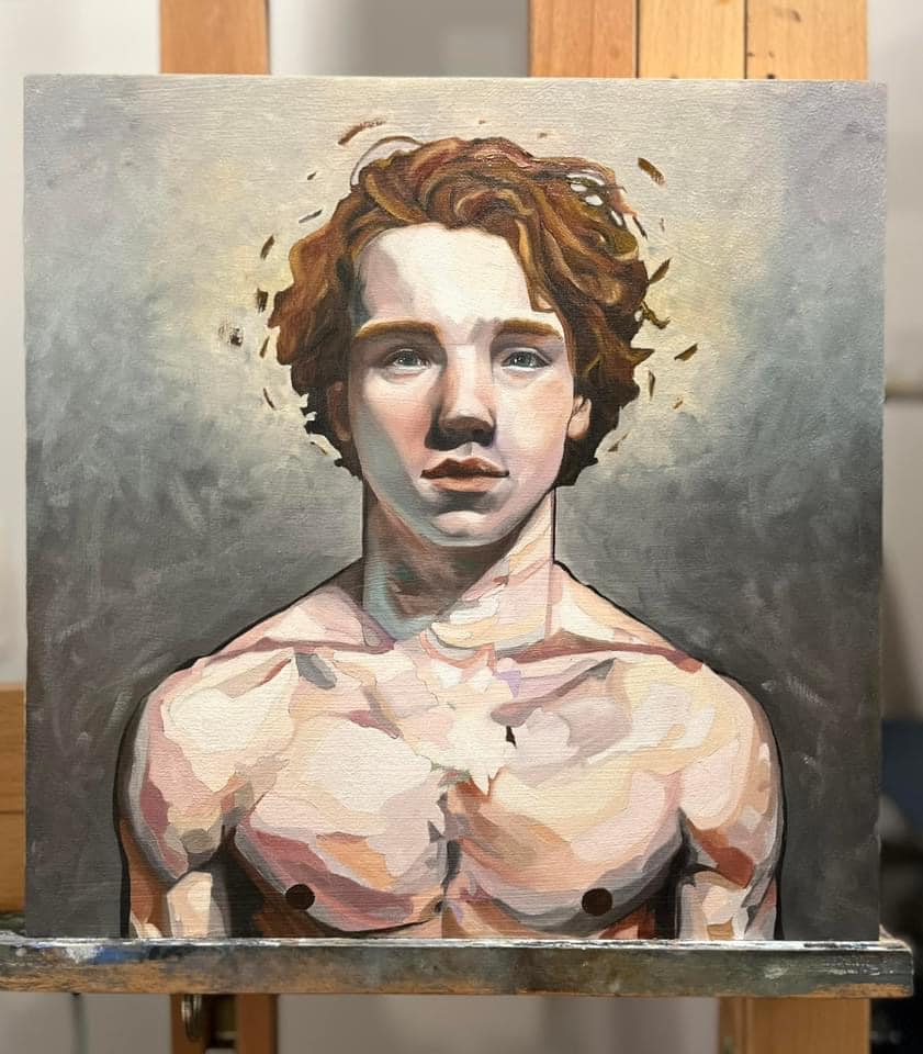 Oil painting on 12x12 panel by Ottawa School of Art resident artist