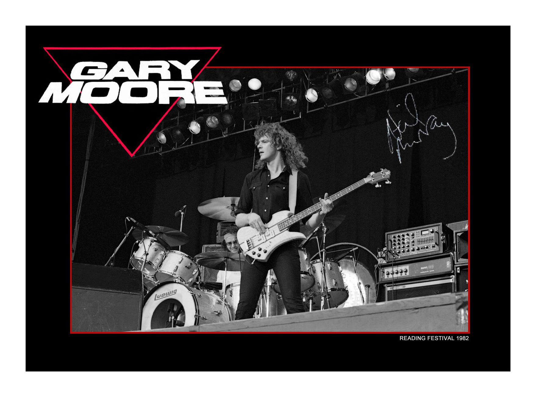 Gary Moore at Reading Festival 1982 with Ian Paice and Neil Murray