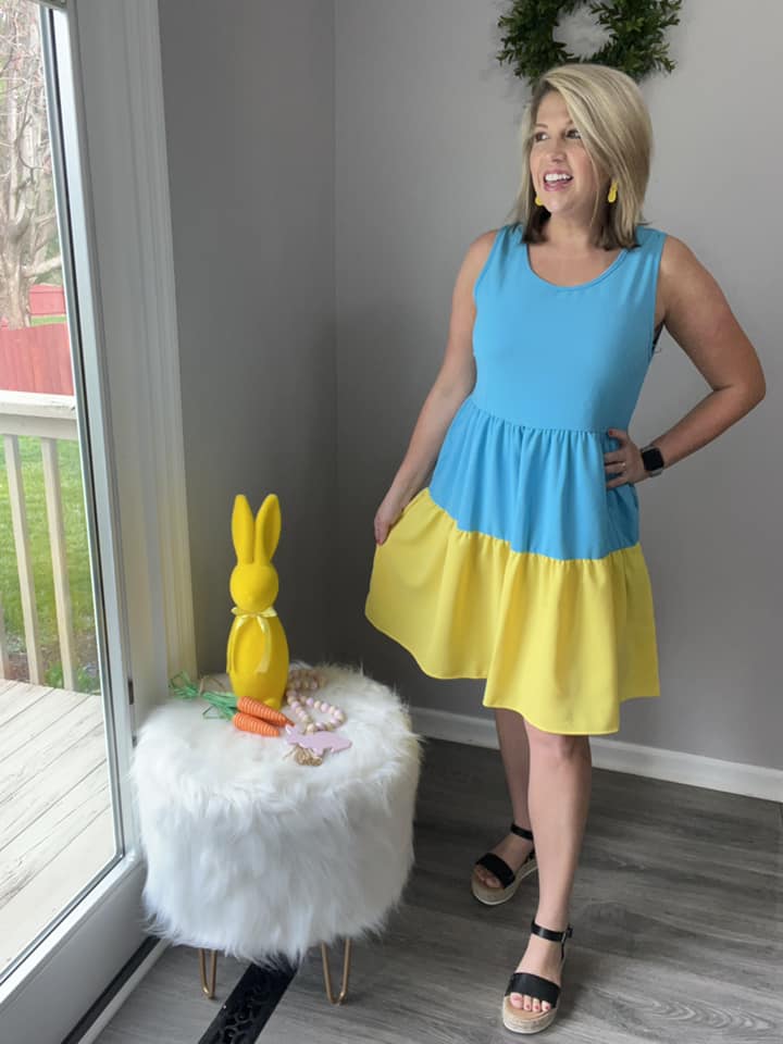 blue and yellow easter dress Spring/Easter I'm loving 🤍 on sale, under $40 & comes in multiple colors — link in comments! Ballerina Dress