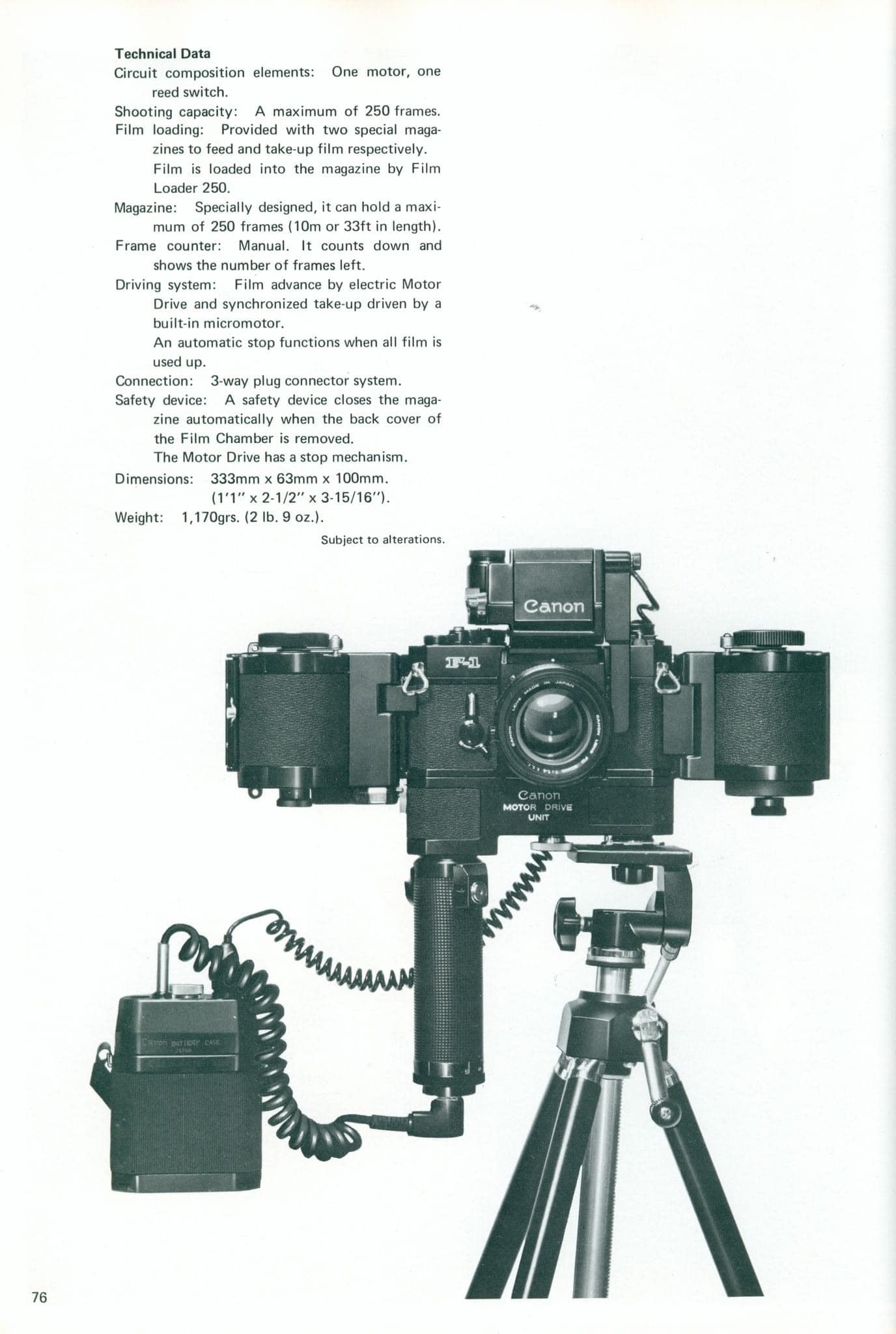 Canon F-1 Camera with Motor Drive Comparison