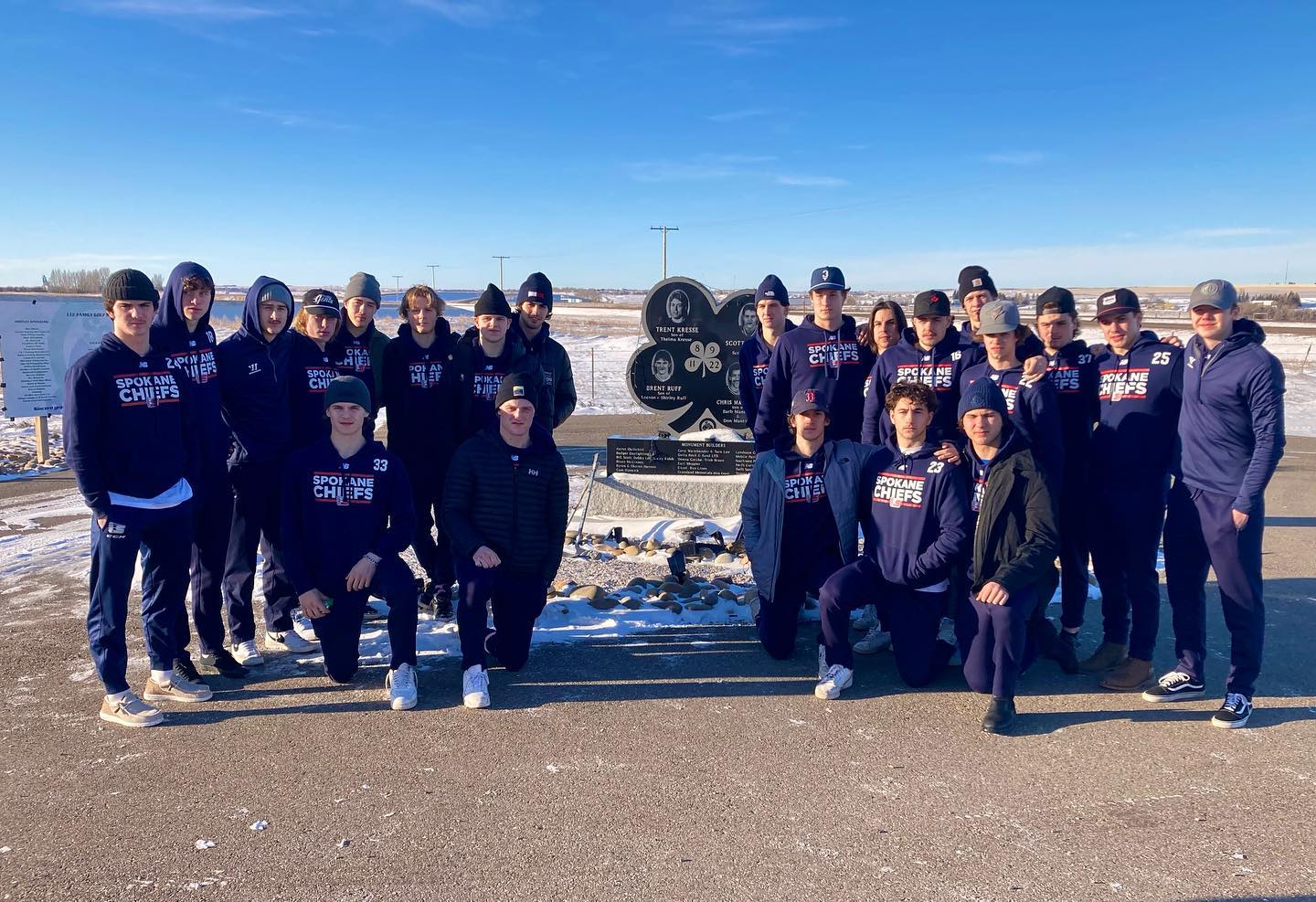 Spokane Chiefs - The team stopped at Four Broncos Memorial...