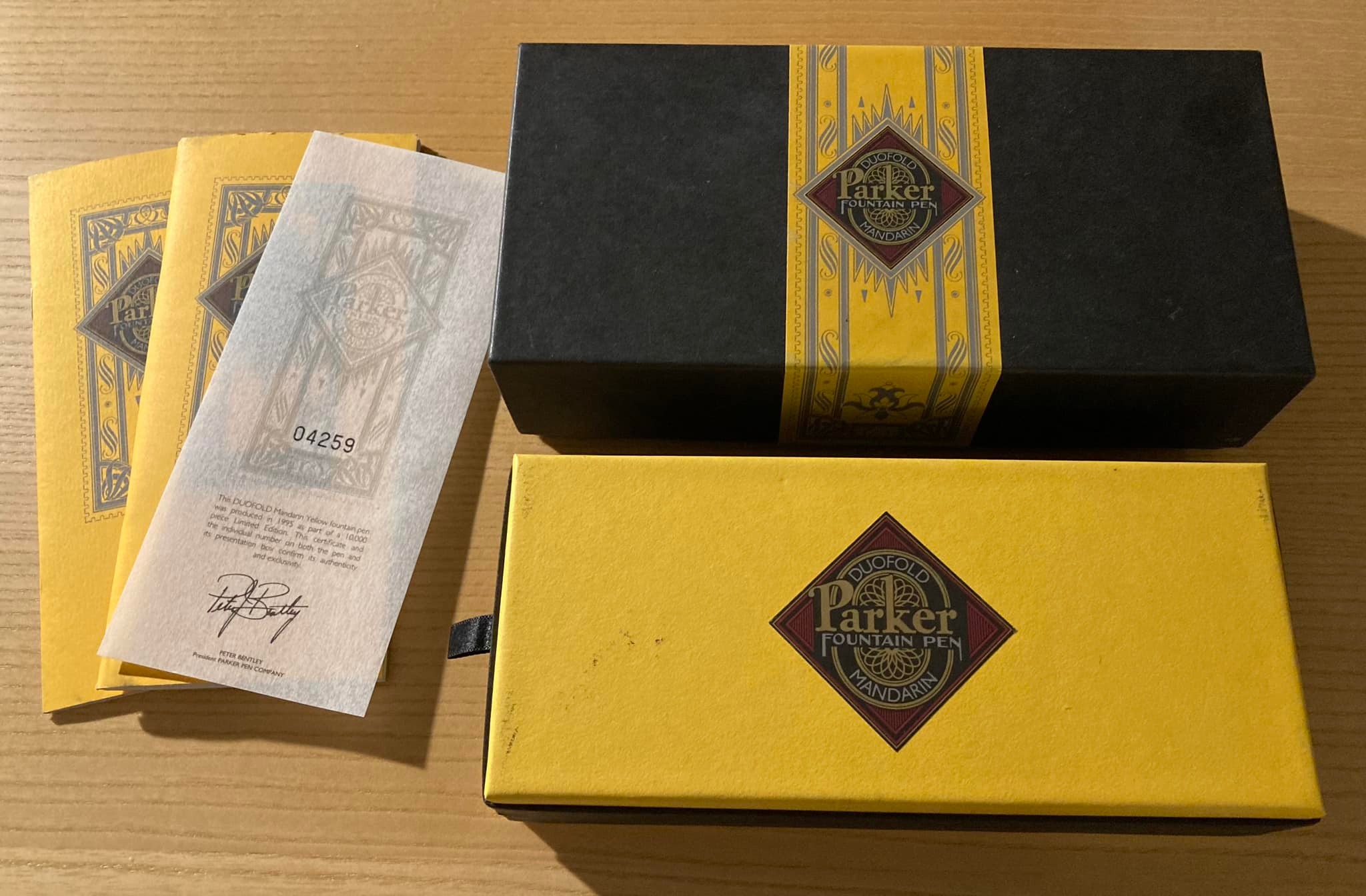 What's the value of a 1995 Parker Duofold Mandarin Yellow fountain