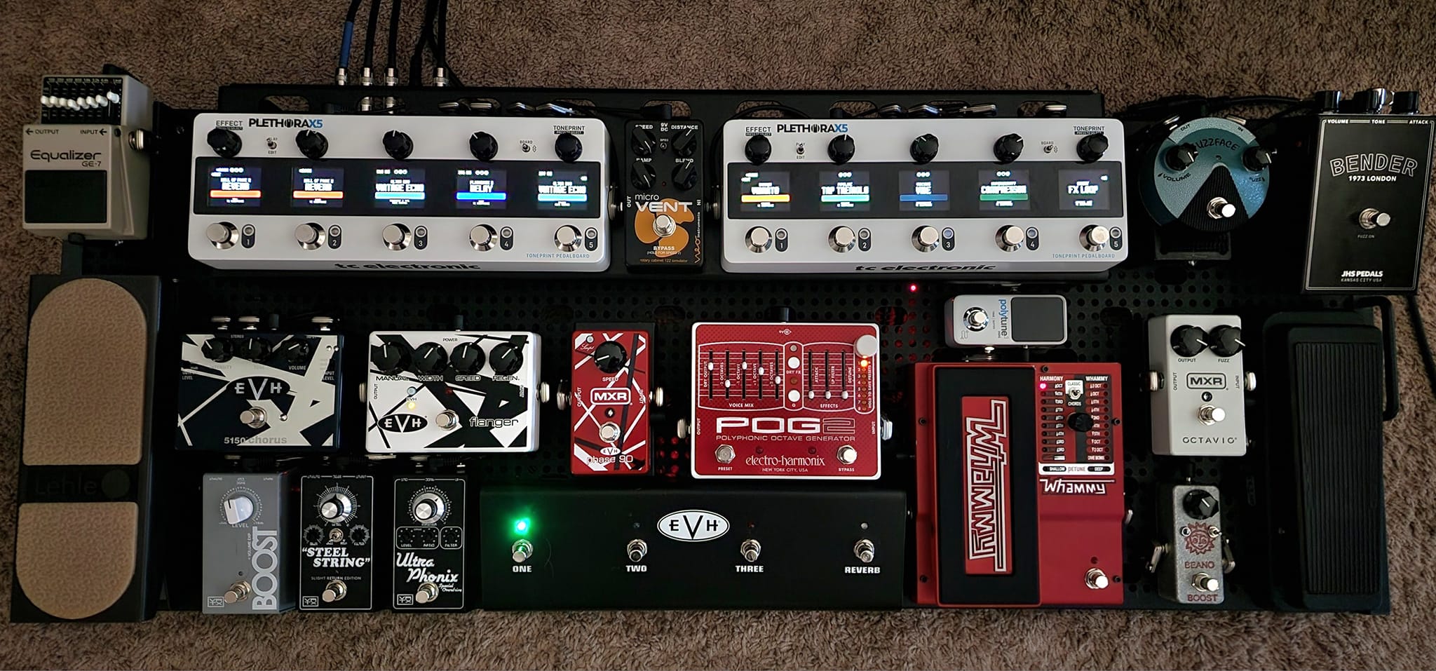 Evh 5150 iii stereo setup with pedalboard