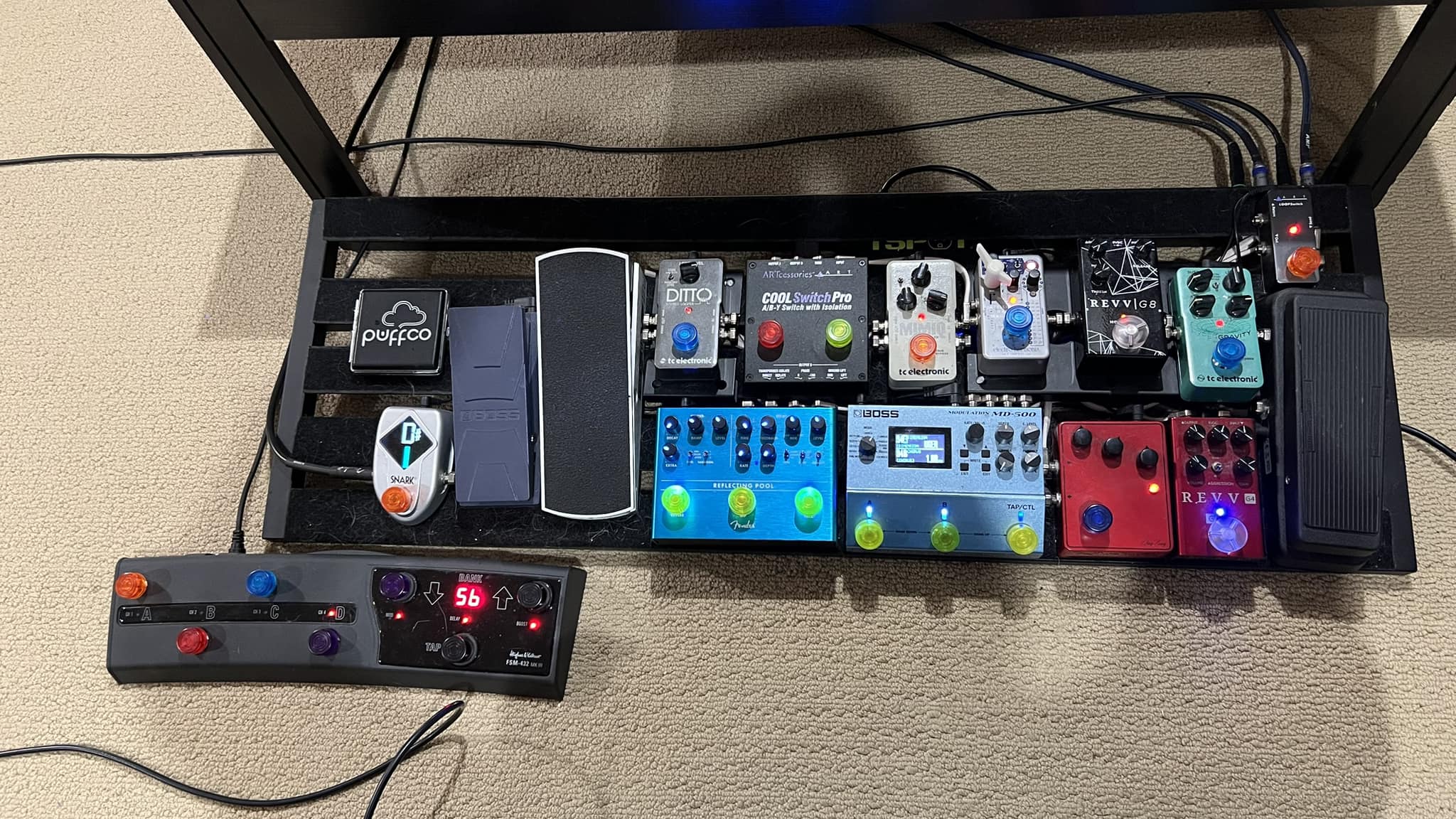 Pedalboard setup with Greer Lightspeed and Klon KTR