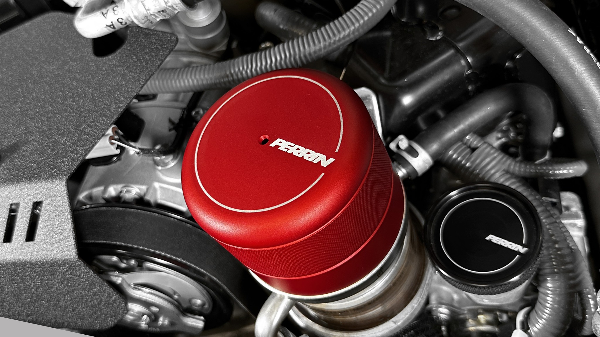 The oil filter cover with the oil cap... - PERRIN Performance