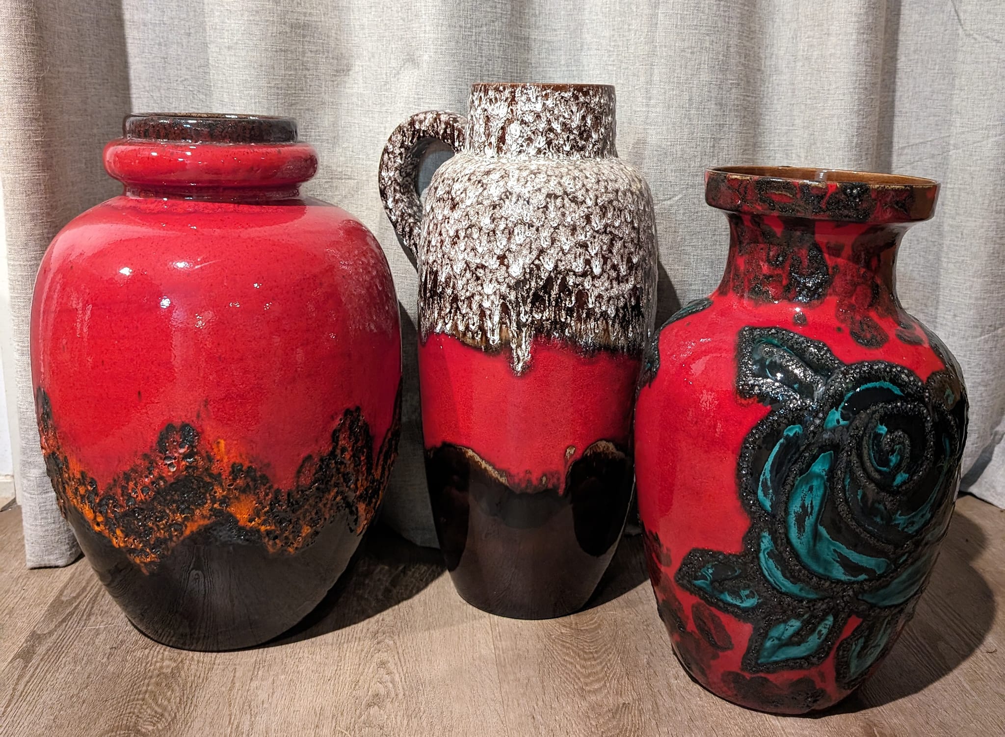What are West Germany Fat Lava large floor vases worth?