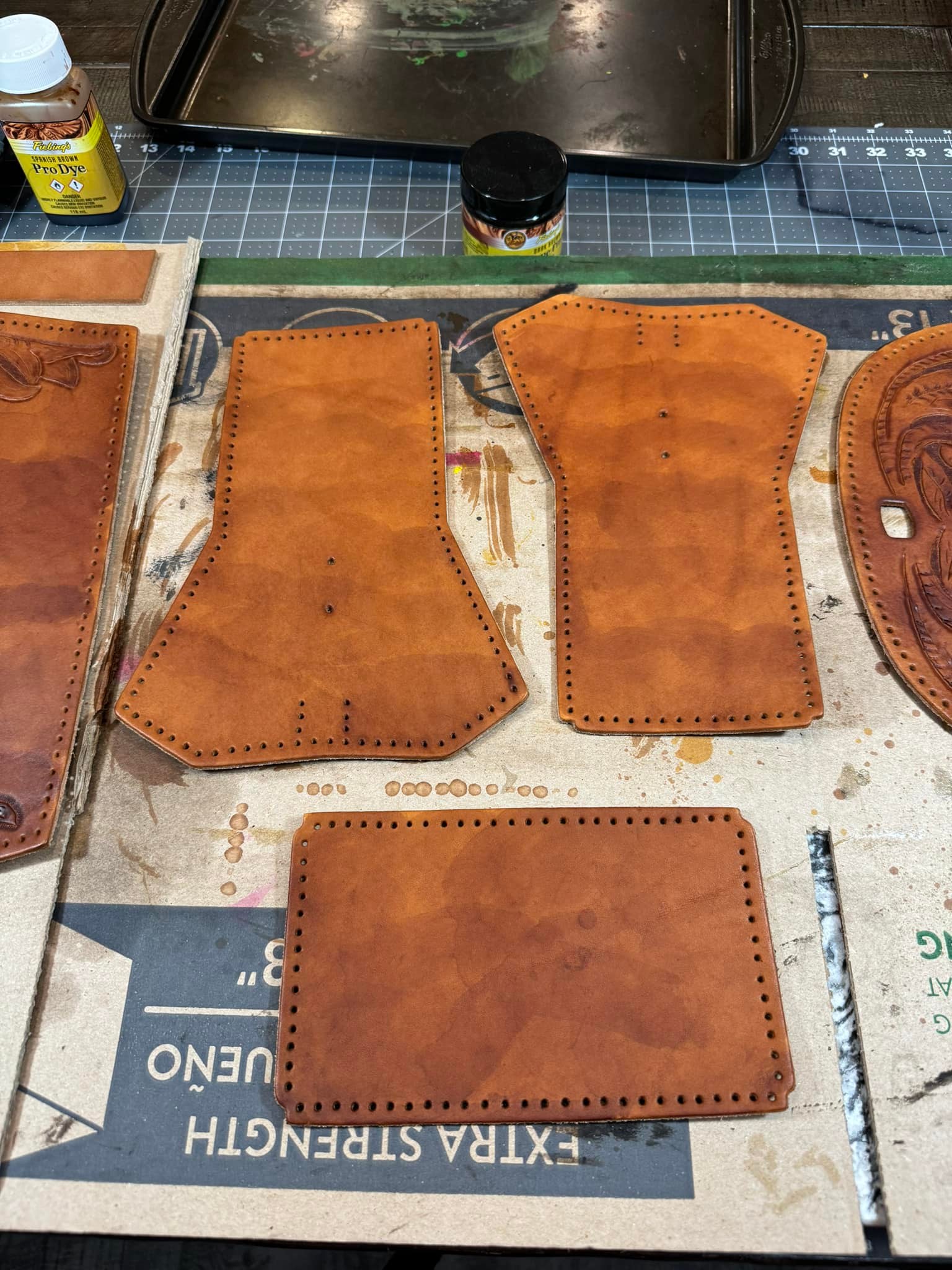 How to fix uneven sheen on leather bag after dyeing?