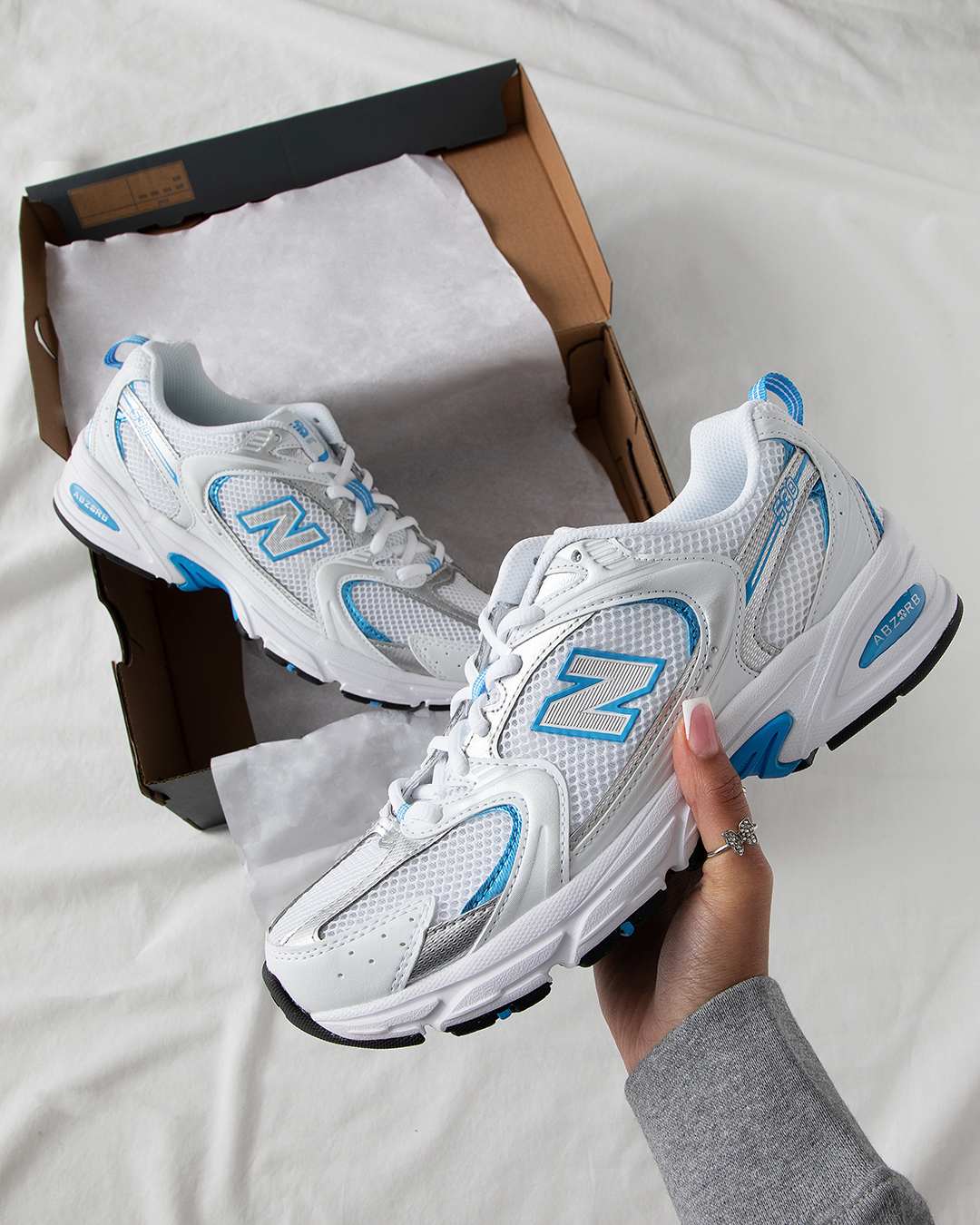 Shop now: New Balance MR530RA White / Dark Arctic Grey / Light