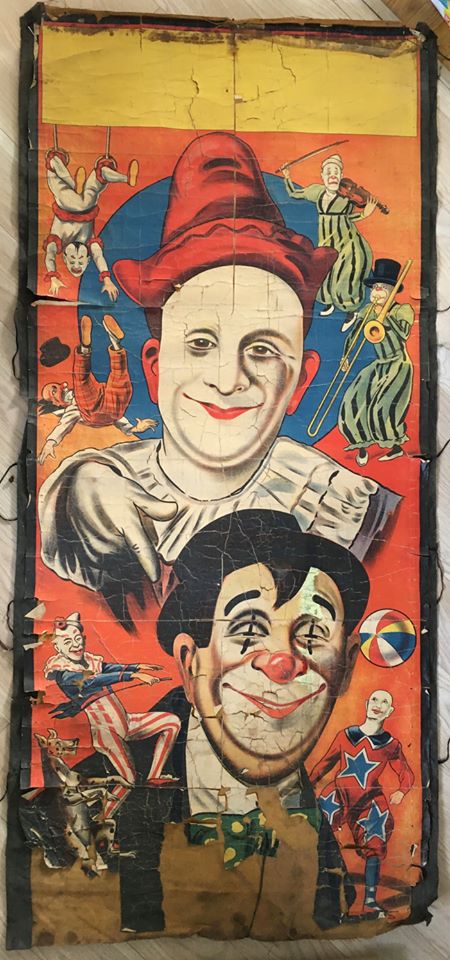 Antique Barnums Clown Mutoscope Arcade Poster Card - White City