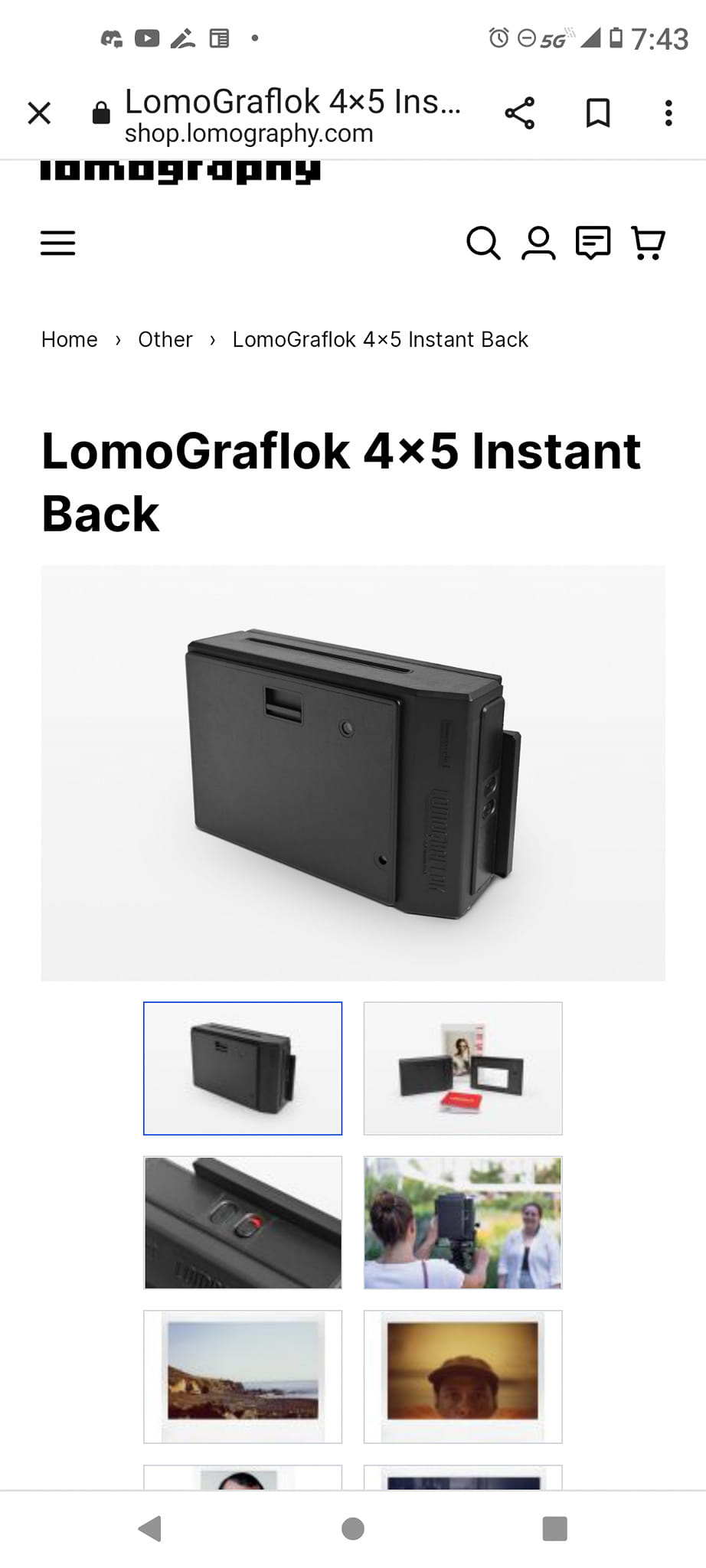 Has anyone tried LomoGraflok 4X5 instant back?