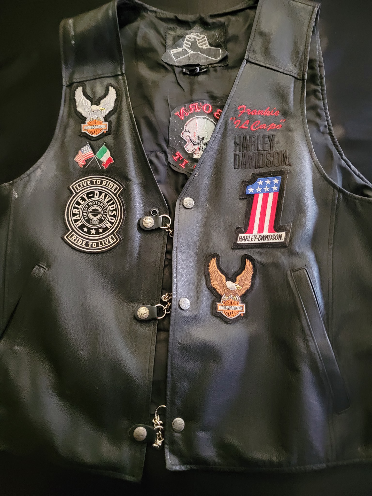 Homemade Harley Davidson vest from 70's Levi vest