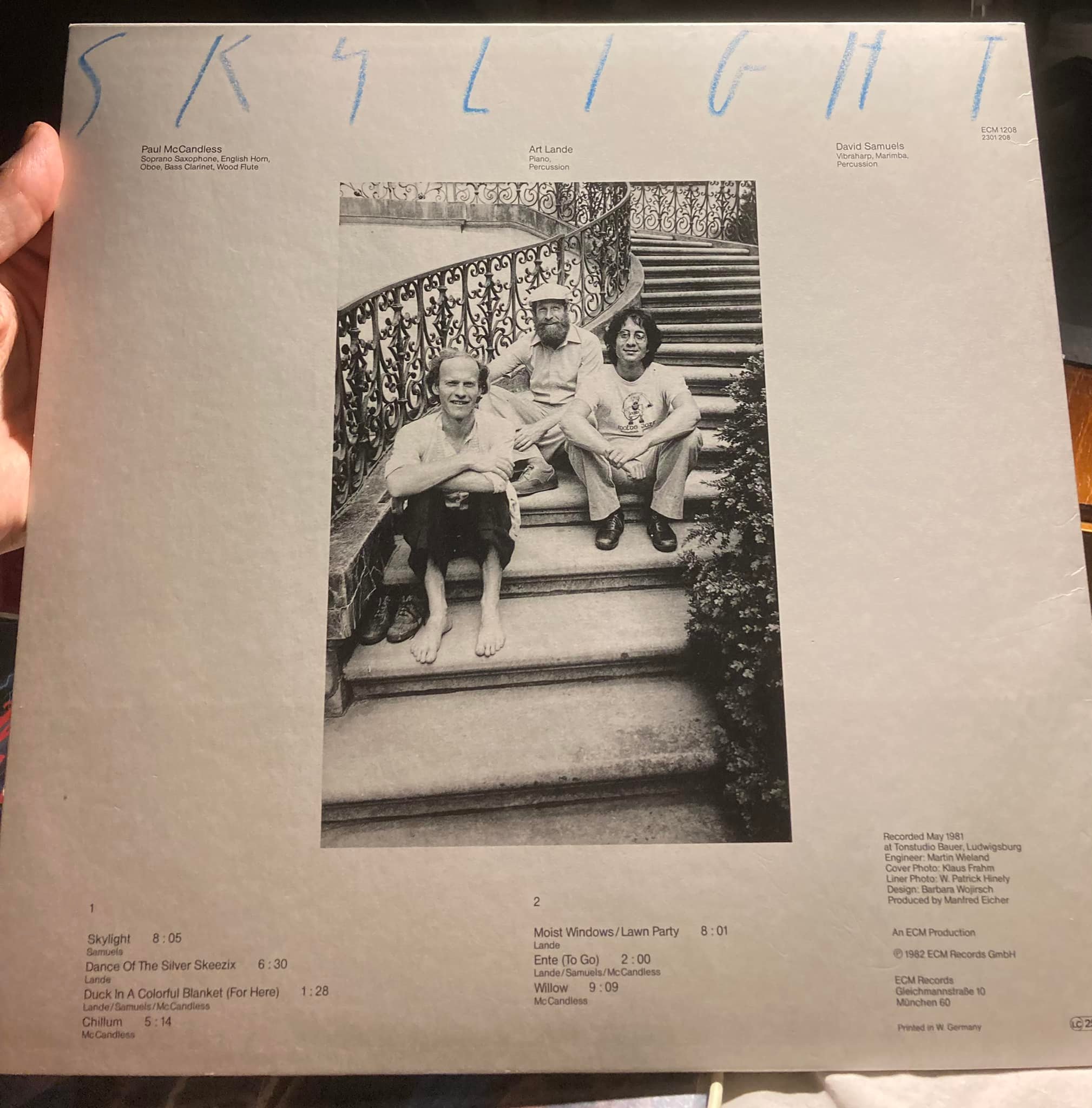 Skylight - Art Lande David Samuels Paul Mc Candless (ECM 1208 rec 