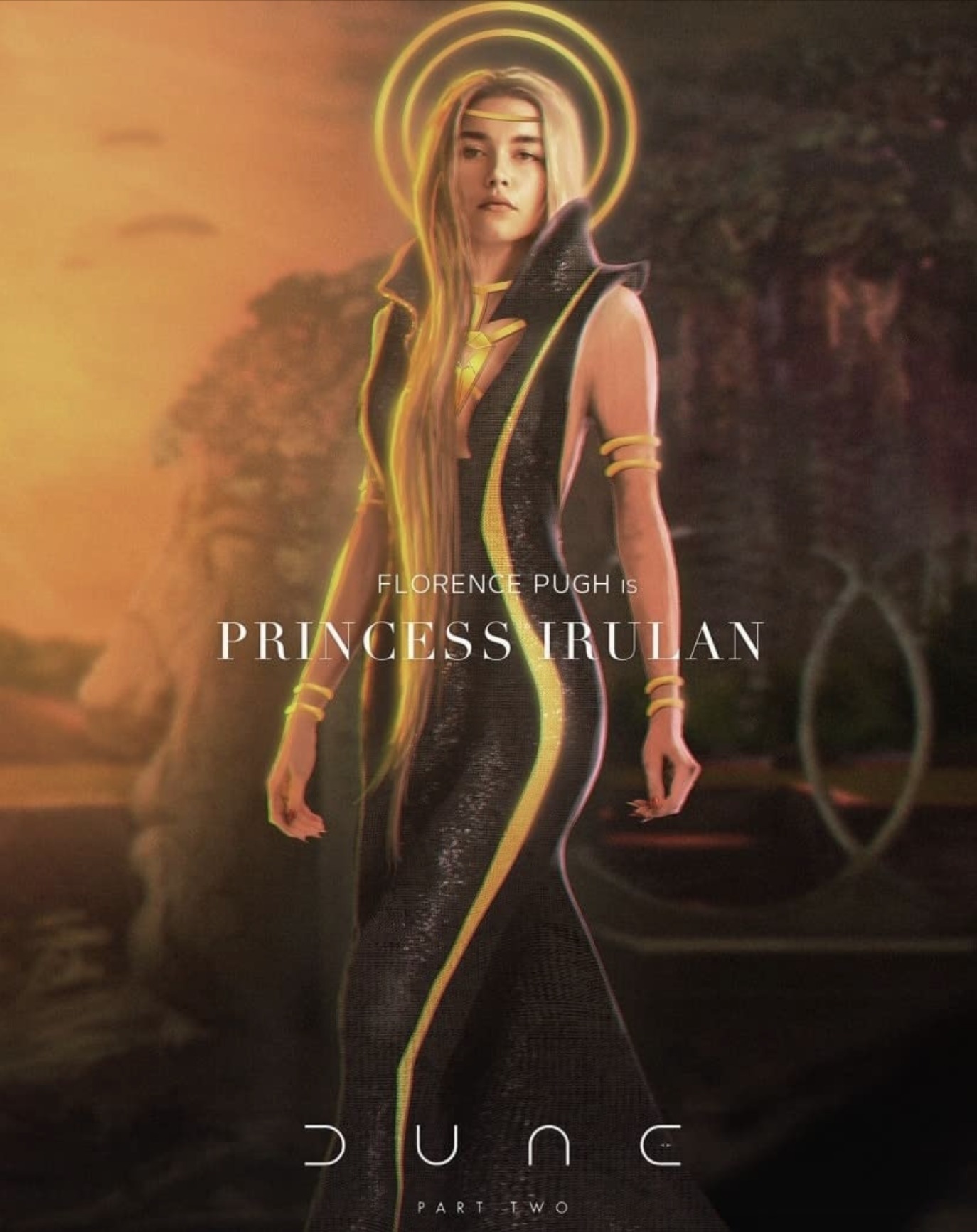 open lace back dress Dune: Part Two Princess Irulan Life-Sized Standee