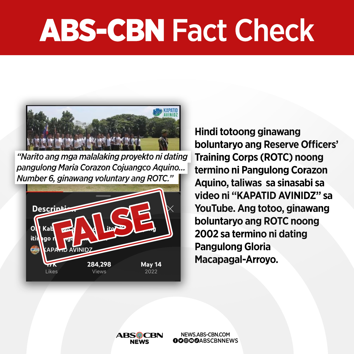 ABS-CBN News - #ABSCBNFactCheck Rating: FALSE Hindi totoong ginawang ...