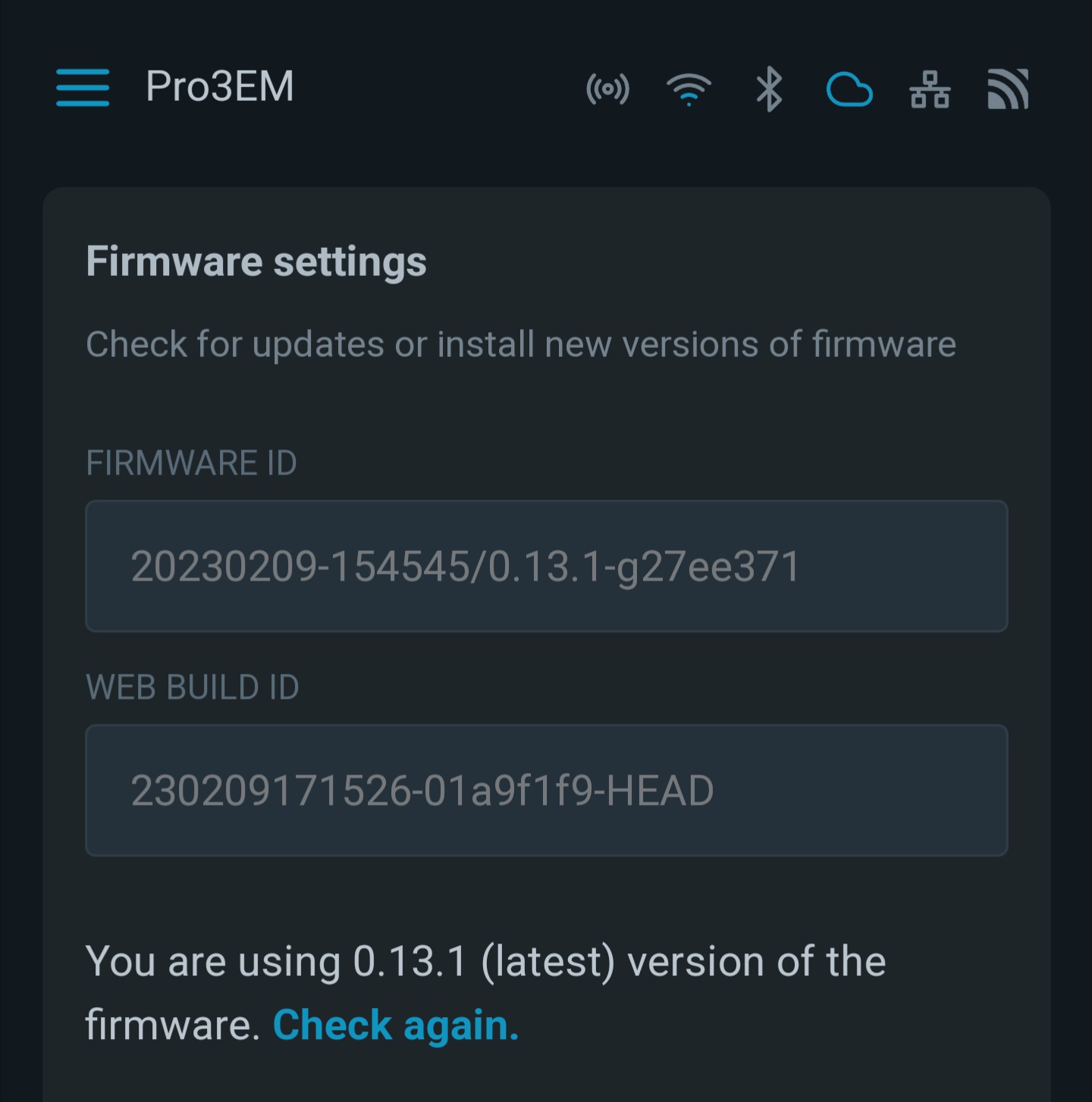 テキスト Updating Shelly Pro 2pm firmware from 0.11.0 to 1.3.3