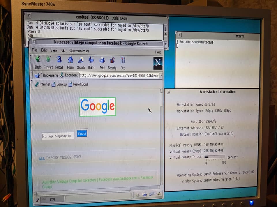 Netscape on Solaris 7 x86 486 system