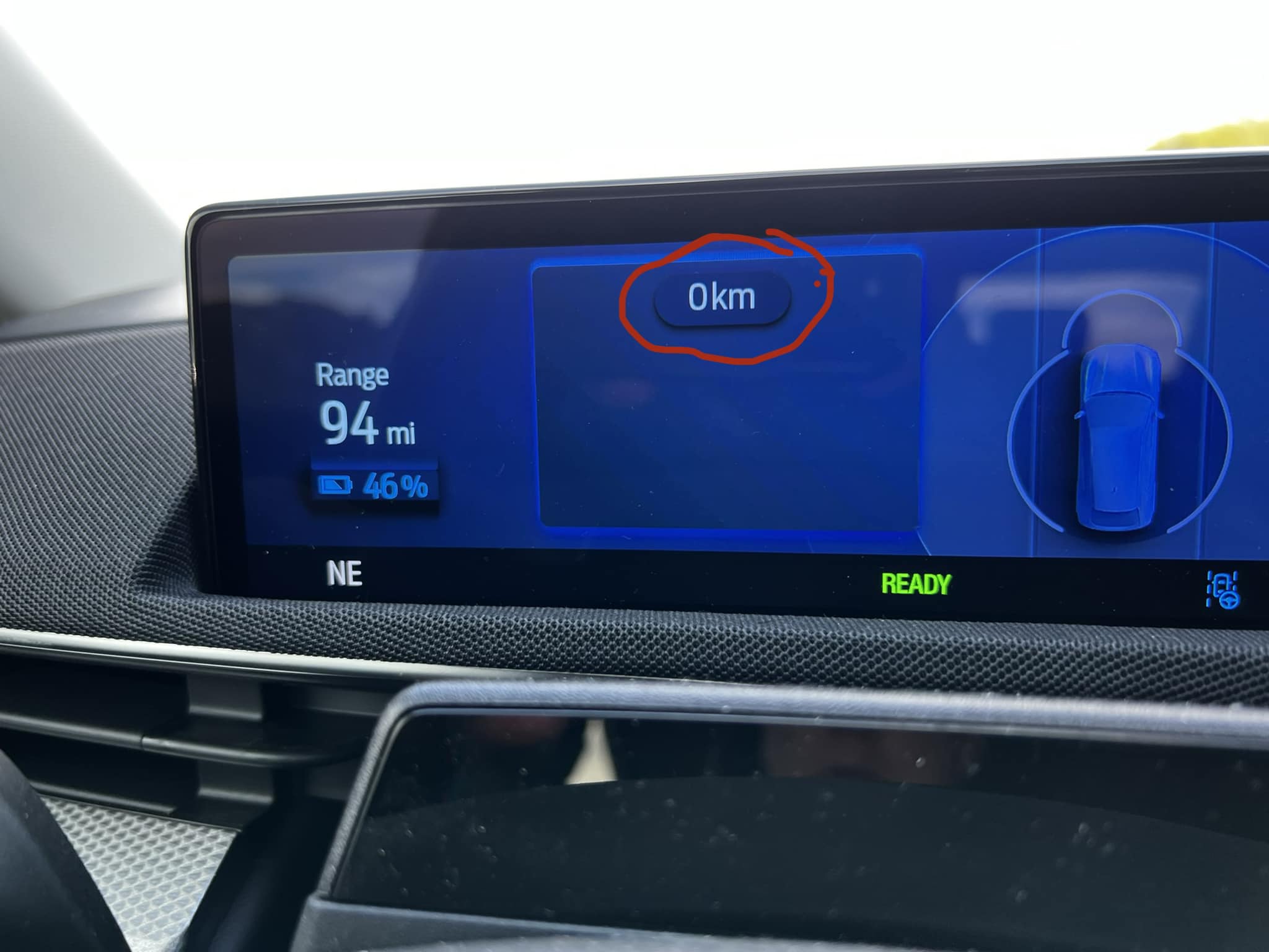 What is the mysterious km display on my Mustang Mach-E dash?