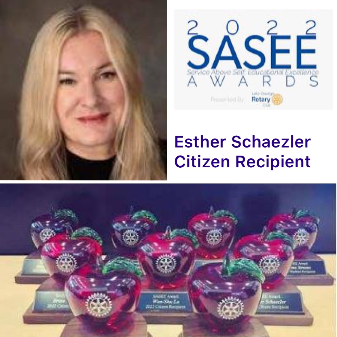 Lake - Congratulations 2022 SASSEE Citizen Recipient Esther Schaezler ...