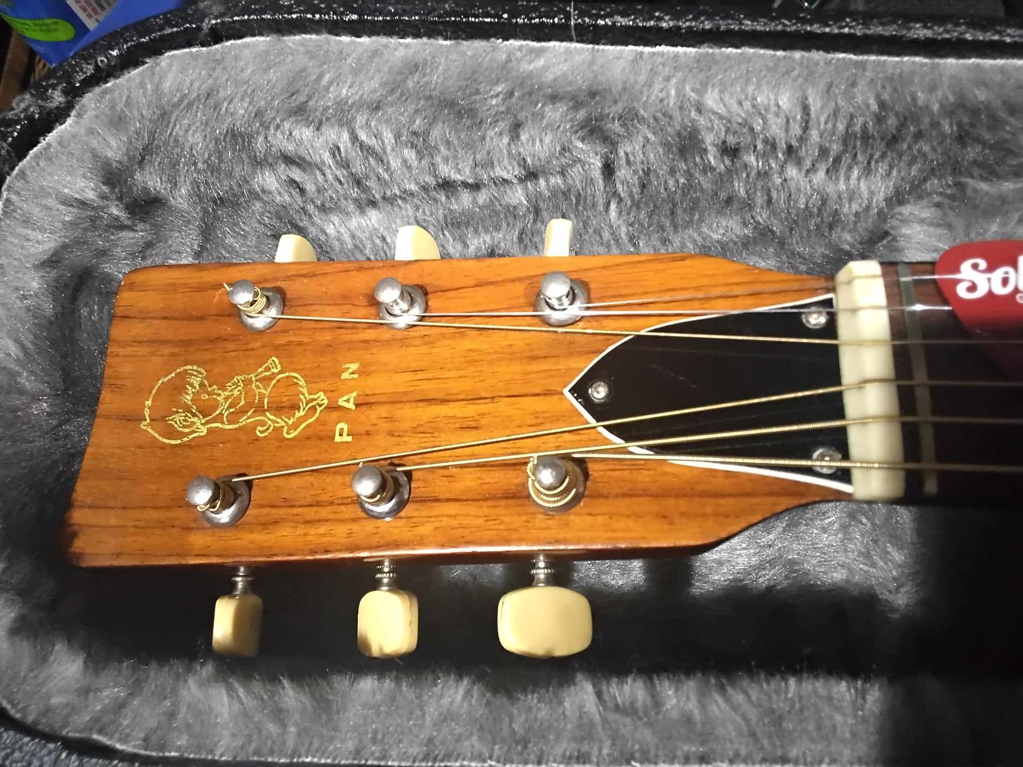 Restored 1970s Japanese-made pan guitar serial H608