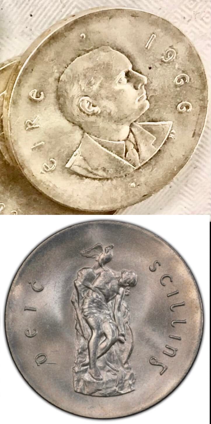 1966 Irish 10 shilling coin details and value