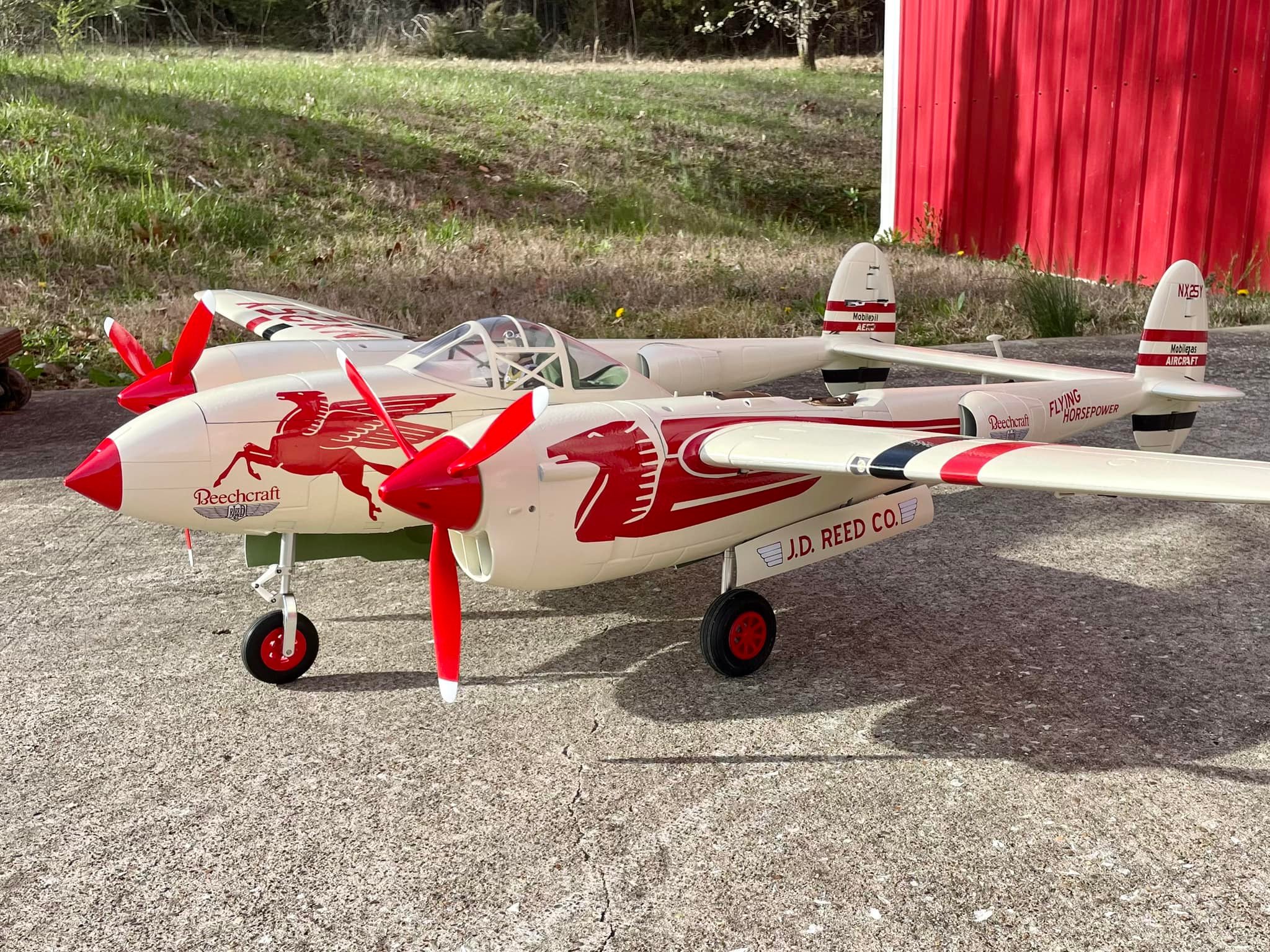 Customizing Flightline P-38 Model Airplane with 1947 Racing Markings