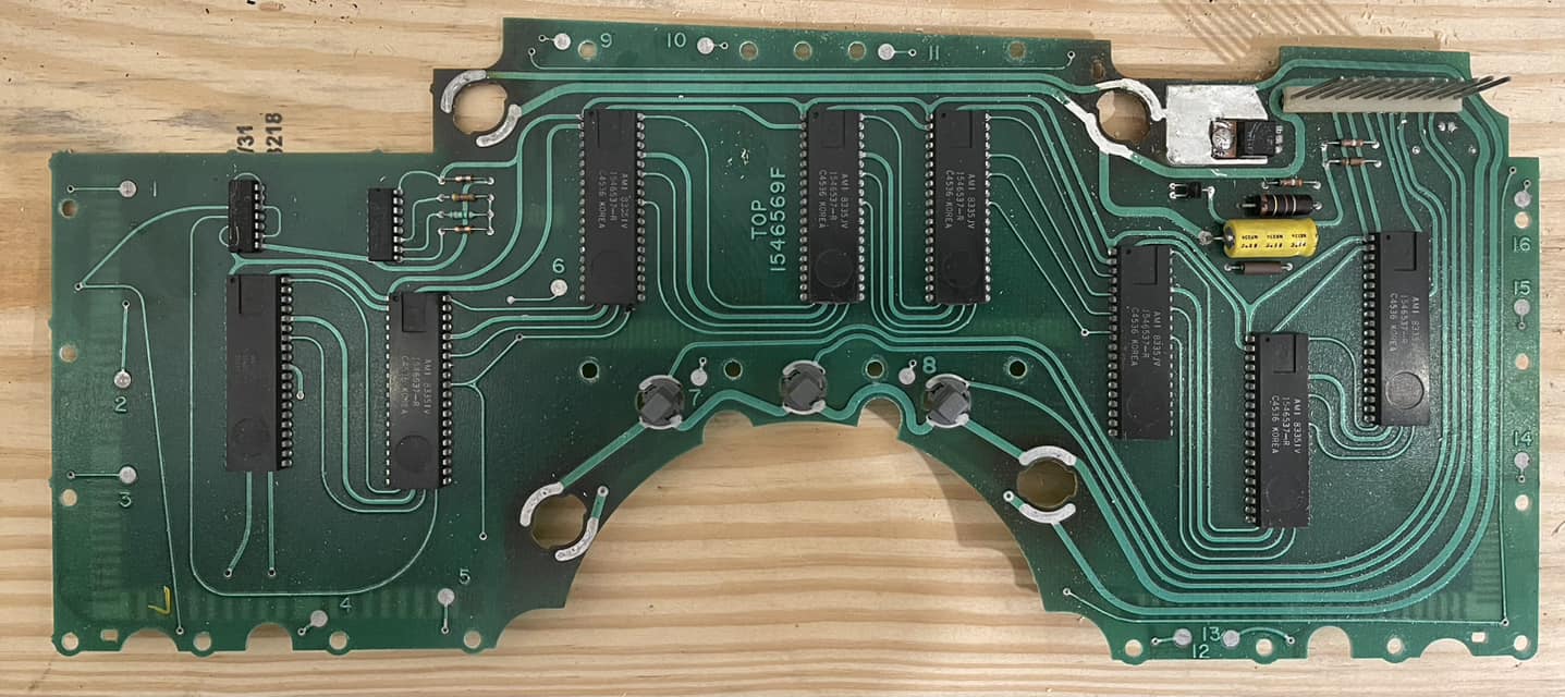 1985 Corvette instrument cluster circuit board data sheets