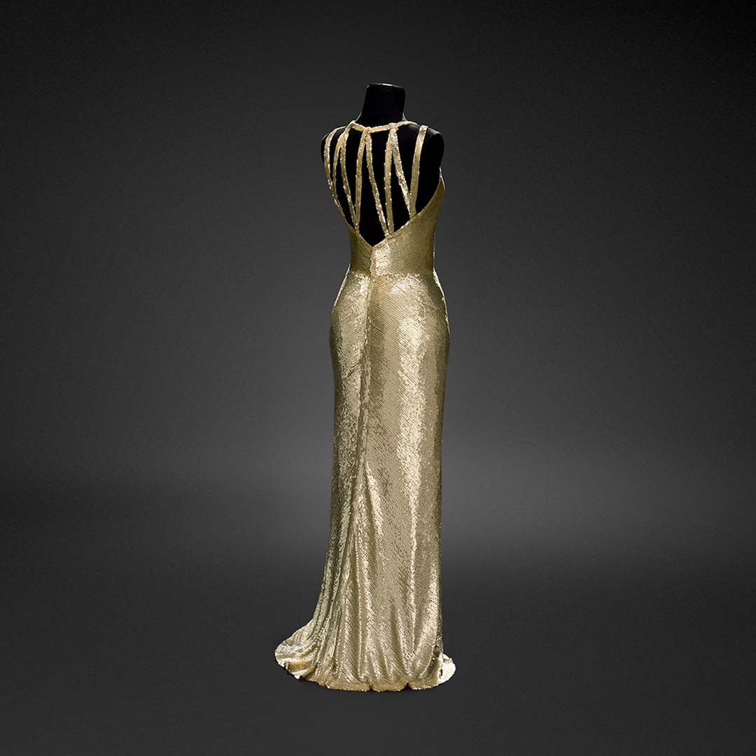 mouna ayoub gold chanel dress Ludmila Feodoseyevna in gown colourway-manhattan