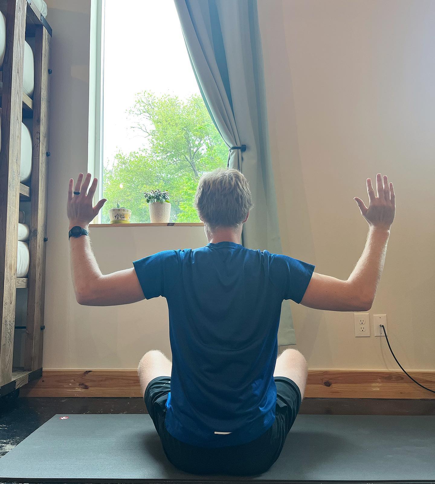 Studio - Sukhasana Cactus Arms is a variation of the grounding seated ...