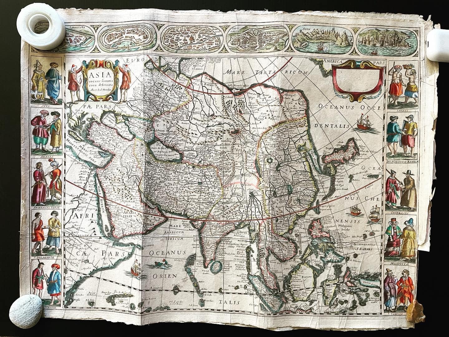 Rare 1630s Hondius maps in original colors
