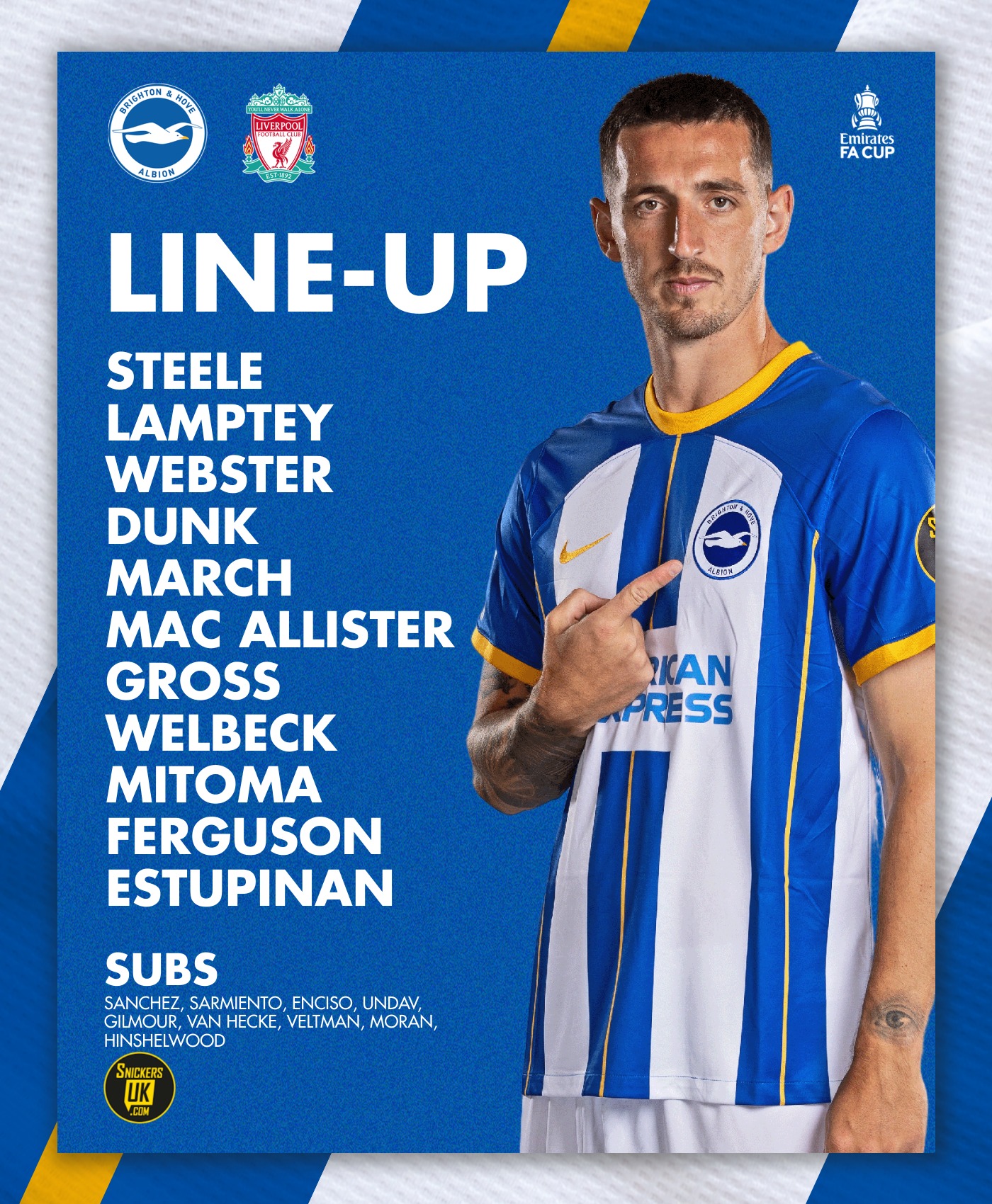 Brighton - COME ON ALBION! 💪 Here's our starting XI to face Liverpool ...