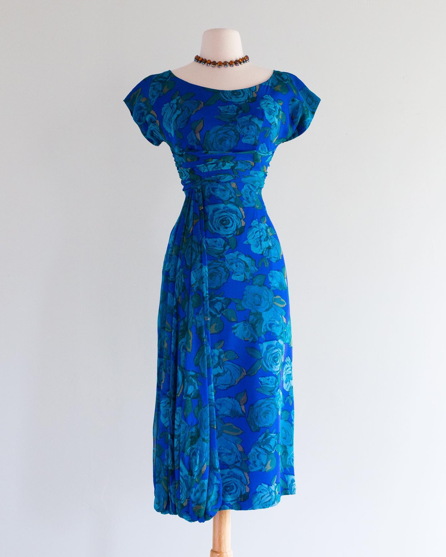 Betty Draper Dress, Late 1950's silk bubble hem Xtabay Vintagae