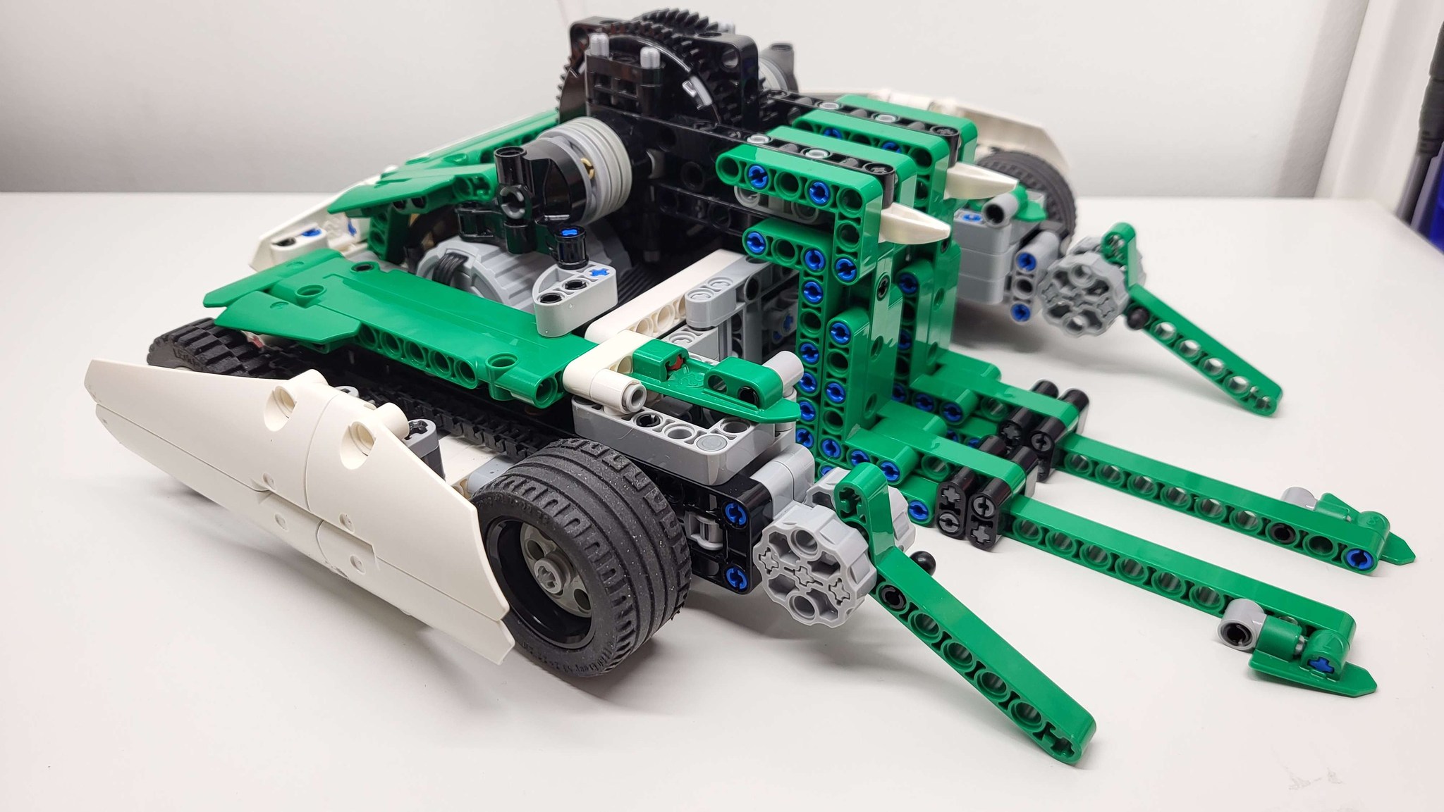 Final Lego robot combat design with scaled back armor