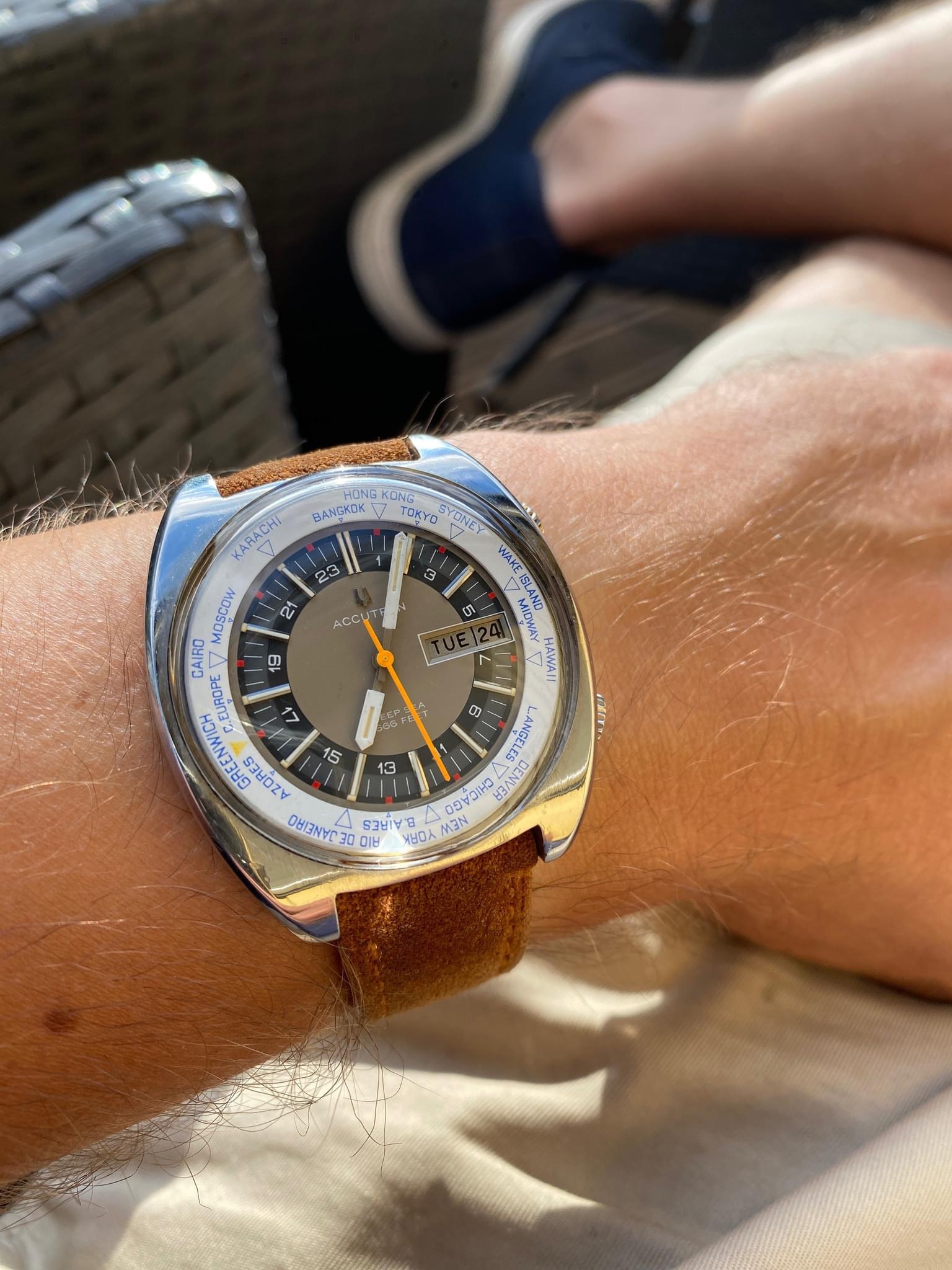 1971 Bulova Accutron Deep Sea Worldtimer watch with unique tuning 