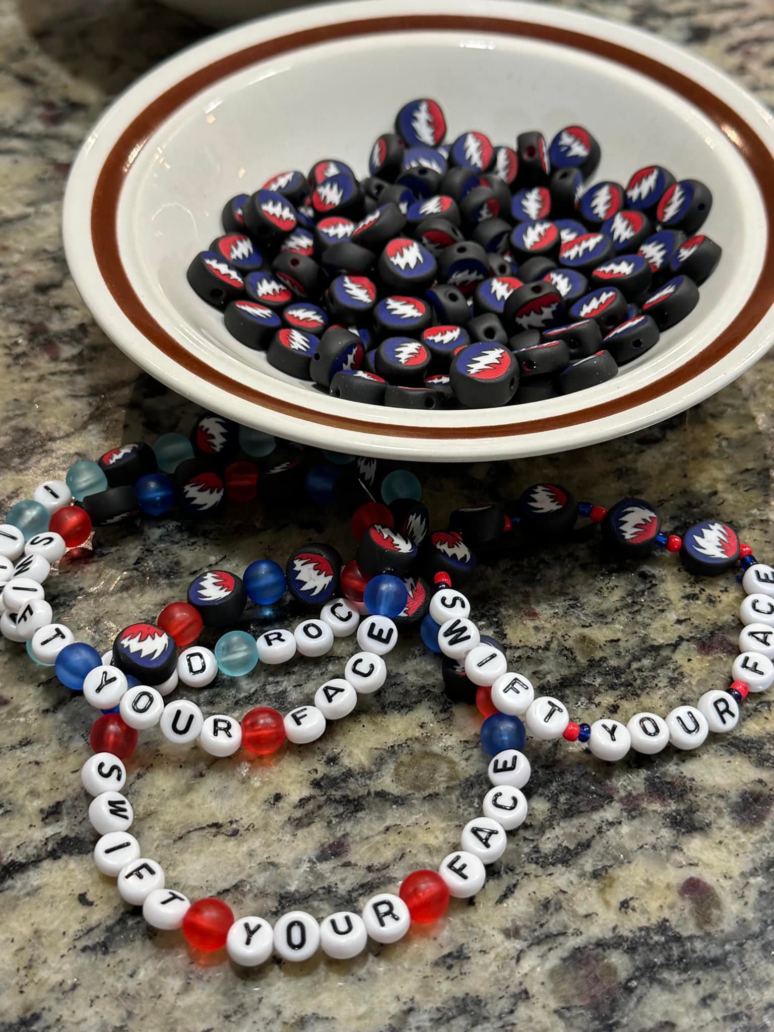 Handmade Grateful Dead Themed Beads and Bracelets for Sale at the 