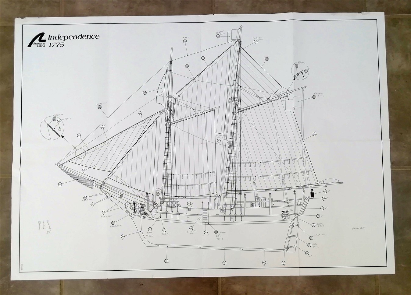 Model of colonial schooner independence 1775