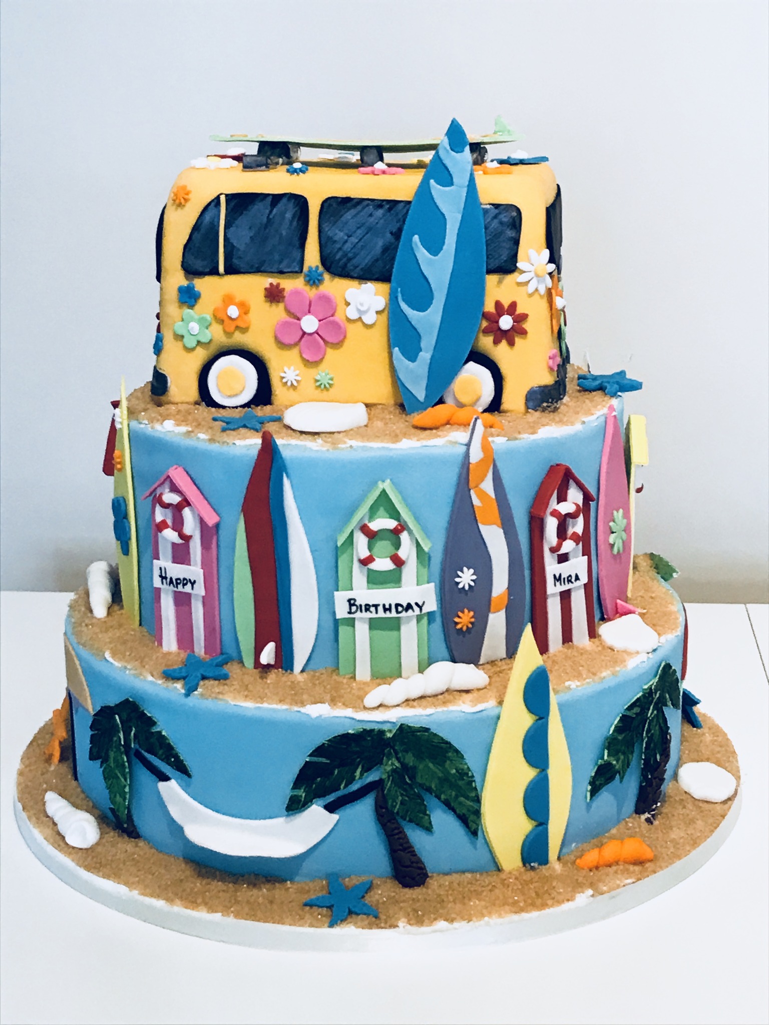 Surf'n Beach cake party 🎊🥳 Vanessa and her friends celebrated