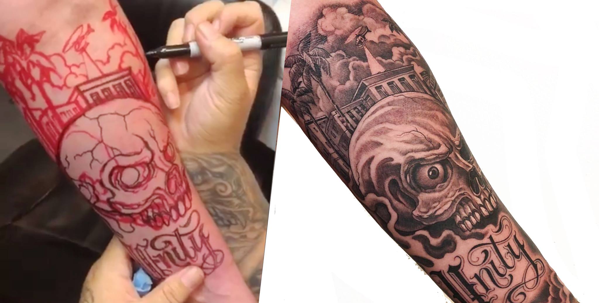 A tattoo I did from a couple of weeks back,,,C #freehand #2018