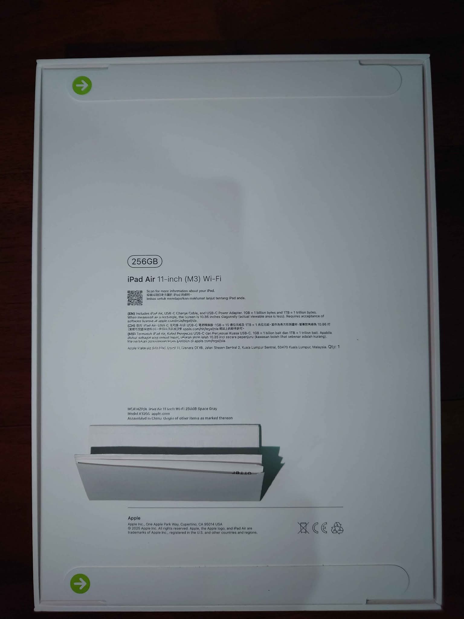 100% Brand New (全身未開封) iPad Air 11-inch (M3) 256GB WiFi Space 