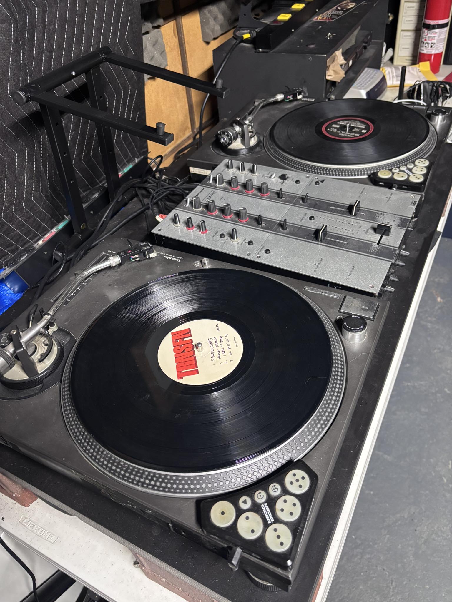 Unique Technics SL1200 MK3 set with Vestax PMC-05ProIII mixer for sale