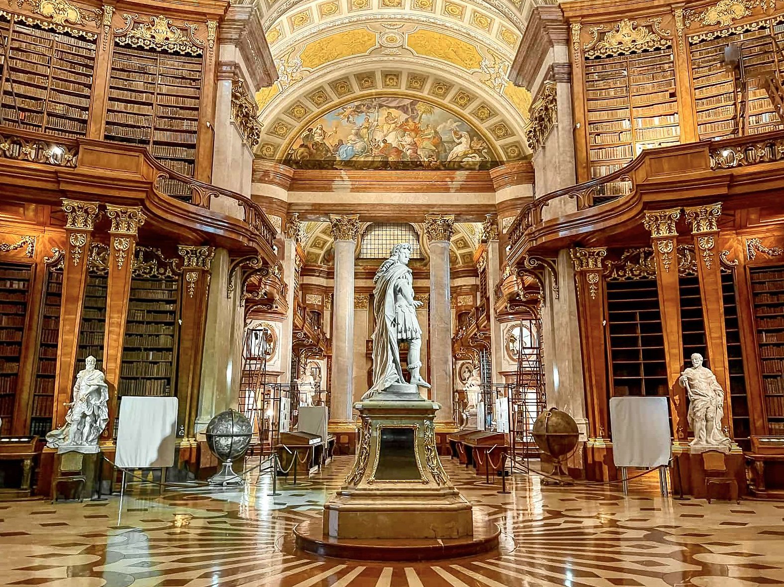 The library at Blenheim Palace, by Sir Nicholas Hawksmoor, circa 